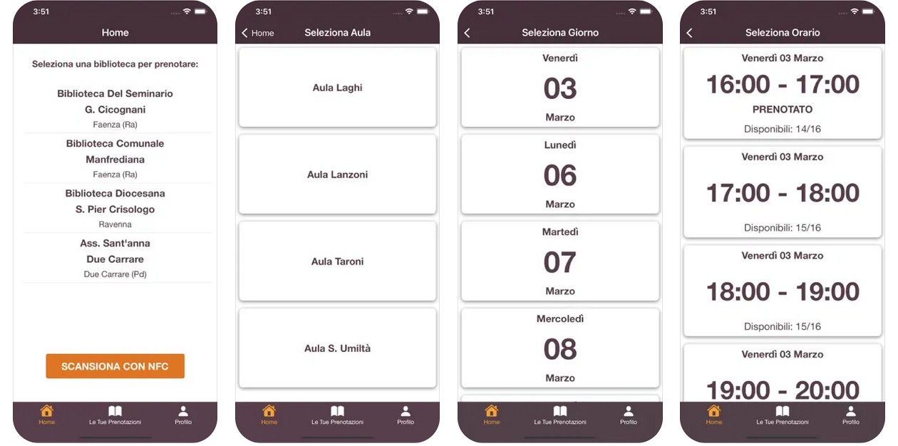 Schermate dell'app Io Studio in Biblioteca